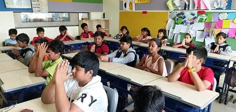 A mindfulness moment in class