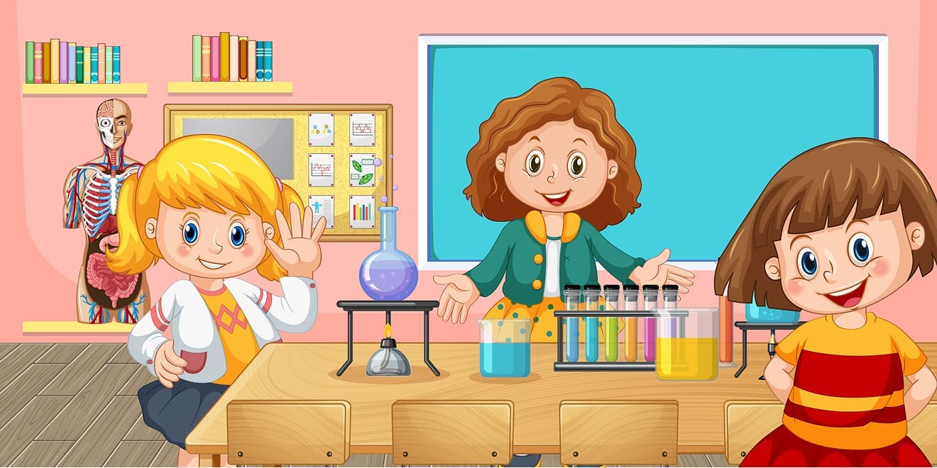 Students working in the learning lab at Jain Heritage School