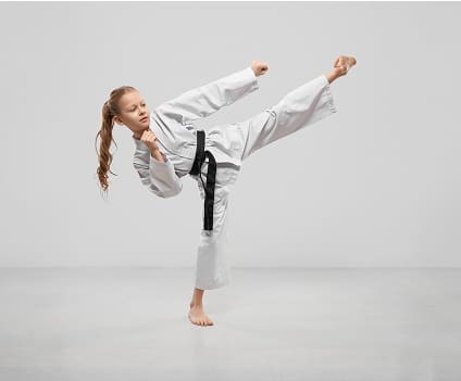 Karate practice at sports training