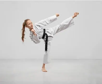 Karate practice at sports training
